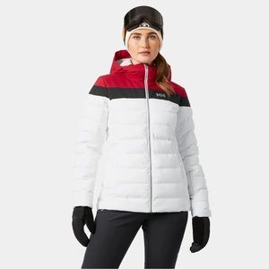Helly Hansen Women's Imperial Puffy Ski Jacket | Size Medium | White, Red, Navy